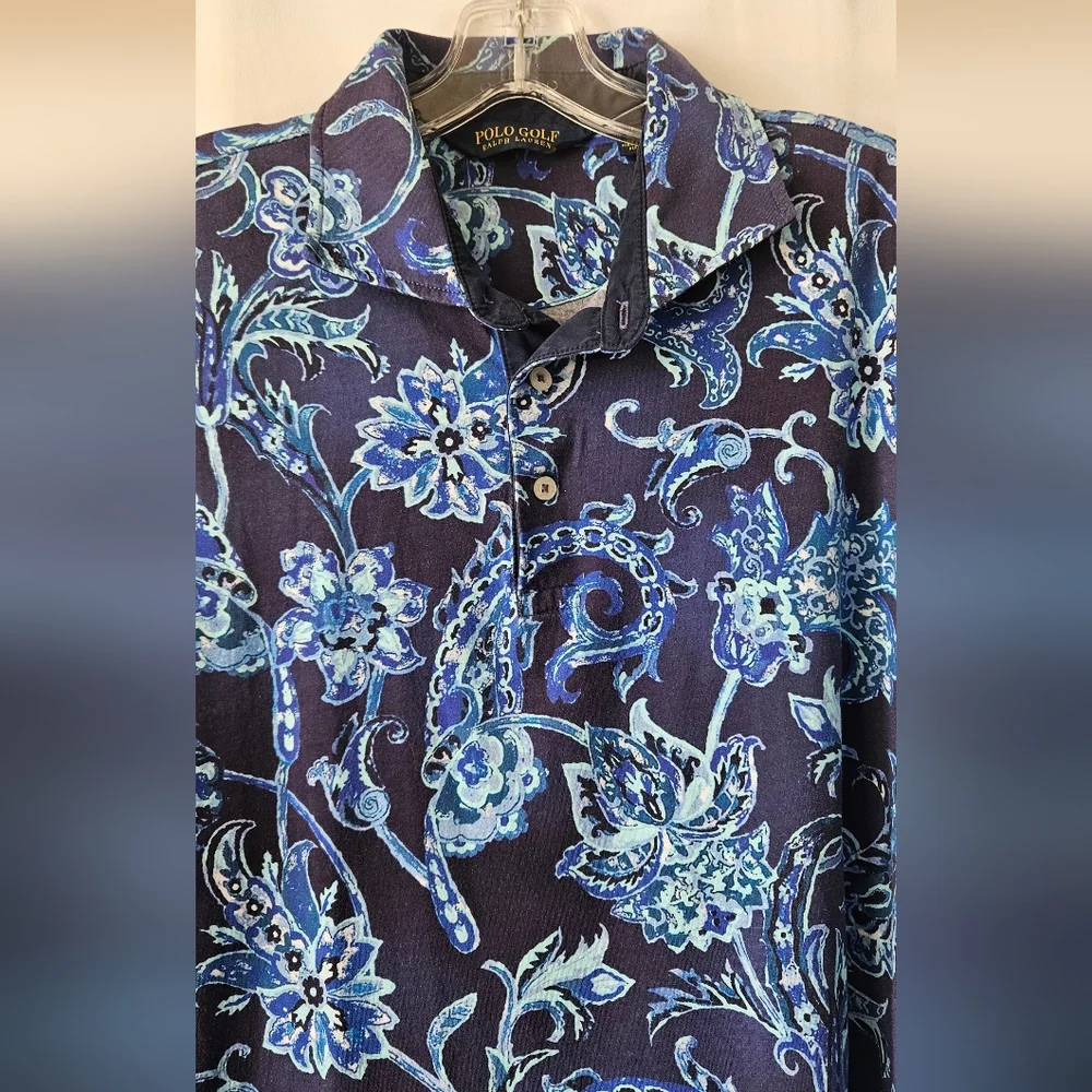 Polo Ralph Lauren Golf Classic Fit Paisley Short Sleeve Polo Shirt Size‎ Large
